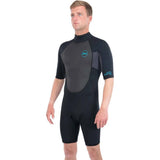 Dakine Mens Tall Quantum Back Zip Shorty 2/2mm F/L Wetsuit - Black/Grey