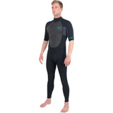Dakine Mens Quantum Back Zip Short Sleeve 2/2mm F/L Wetsuit - Black/Grey
