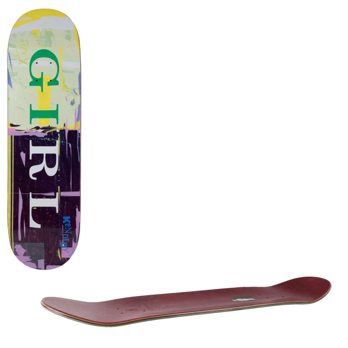 Girl Letterpress Skateboard Deck - Kennedy 8.25"