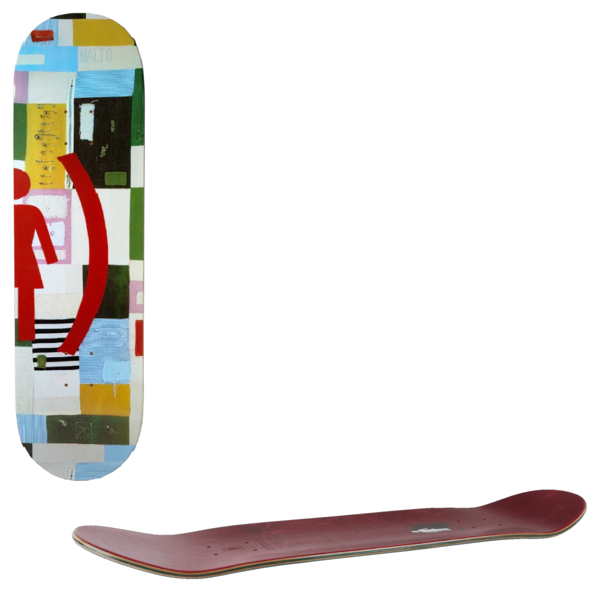 Girl Red Skateboard Deck - Malto 8.25"