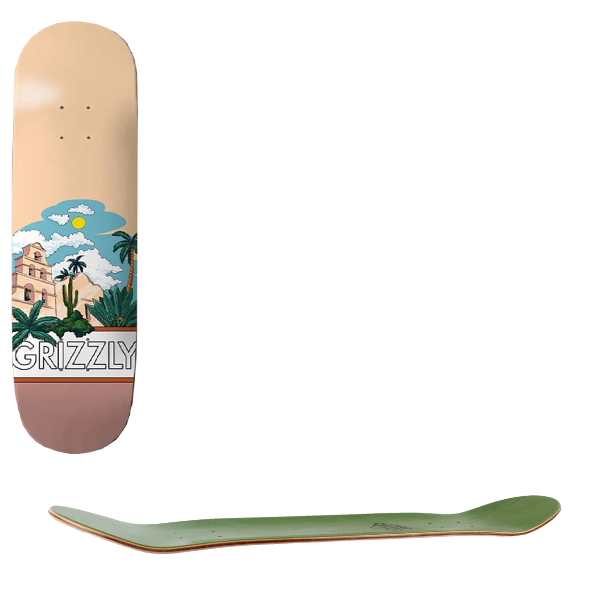 Grizzly Cabana Skateboard Deck - Peach 7.75"