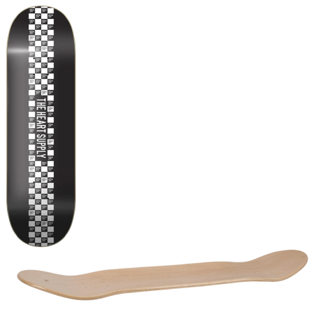 The Heart Supply Check Stripe Skateboard Deck - Black 8.25"