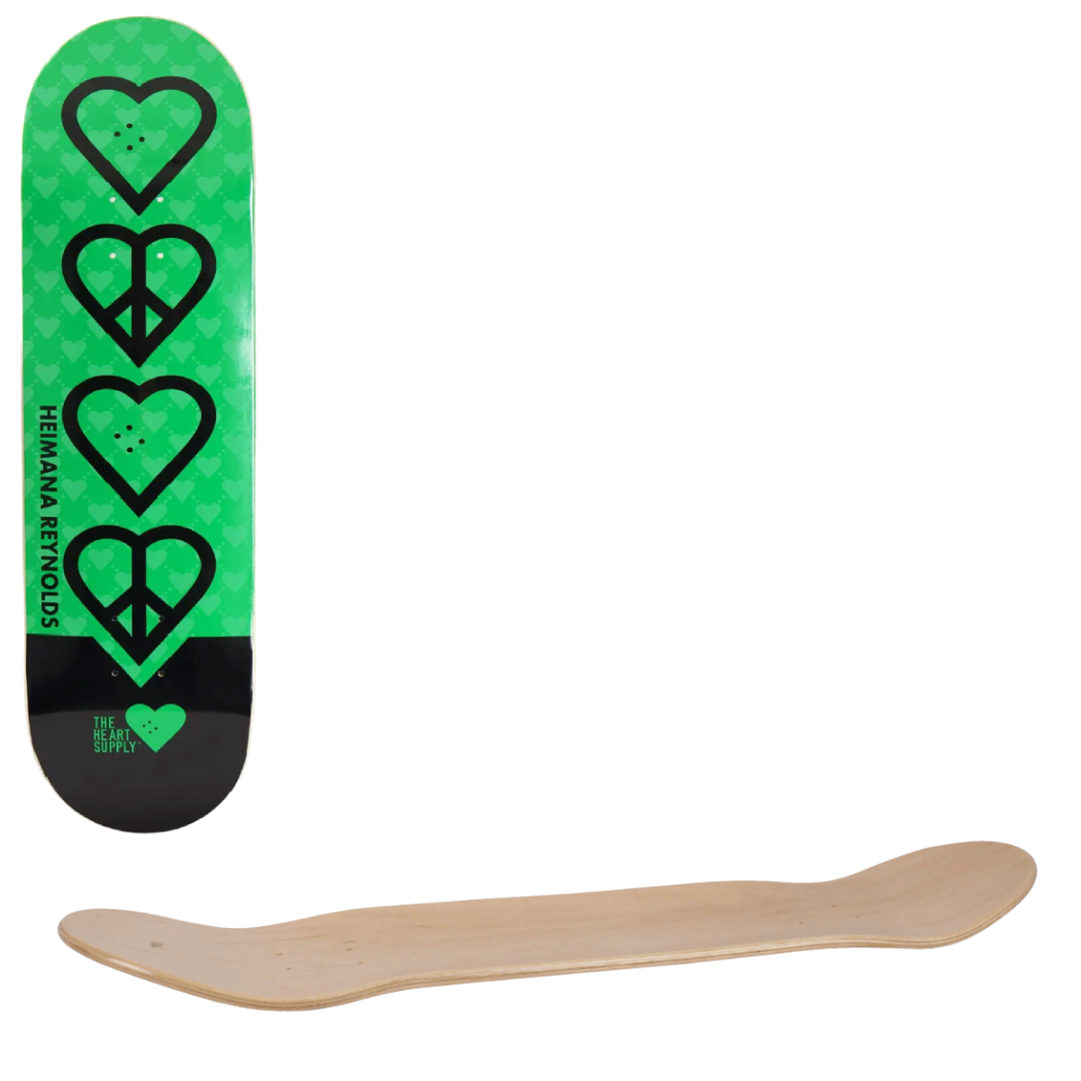 The Heart Supply Heimana Reynolds Pro Skateboard Deck - Heart Neon 8"