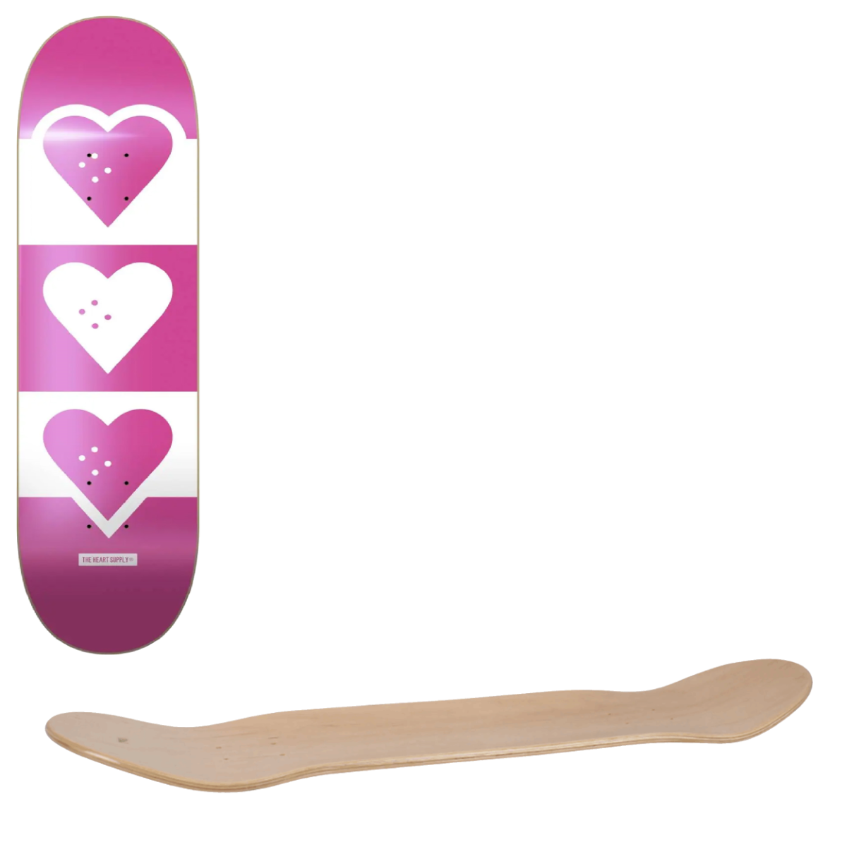 The Heart Supply Squadron Skateboard Deck - Pink 8"