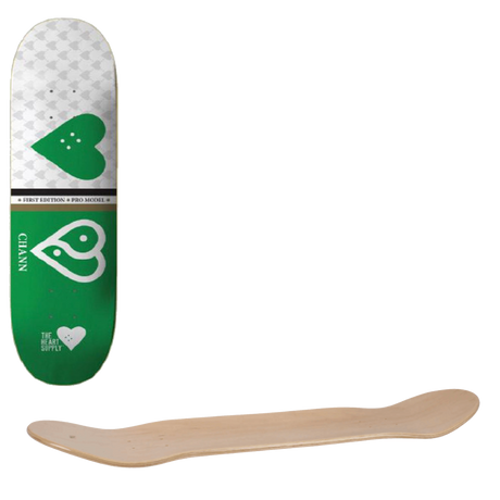 The Heart Supply Chris Chann Society Skateboard Deck - Green 7.75''