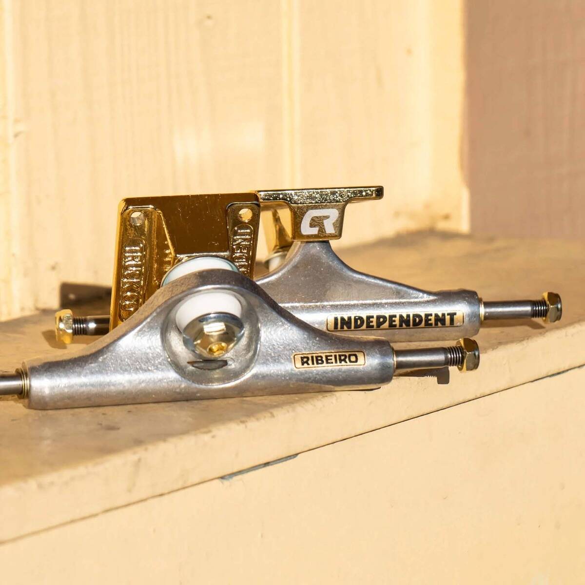 Independent Stage 11 x Carlos Ribeiro Skateboard Trucks - Silver/Gold 149mm