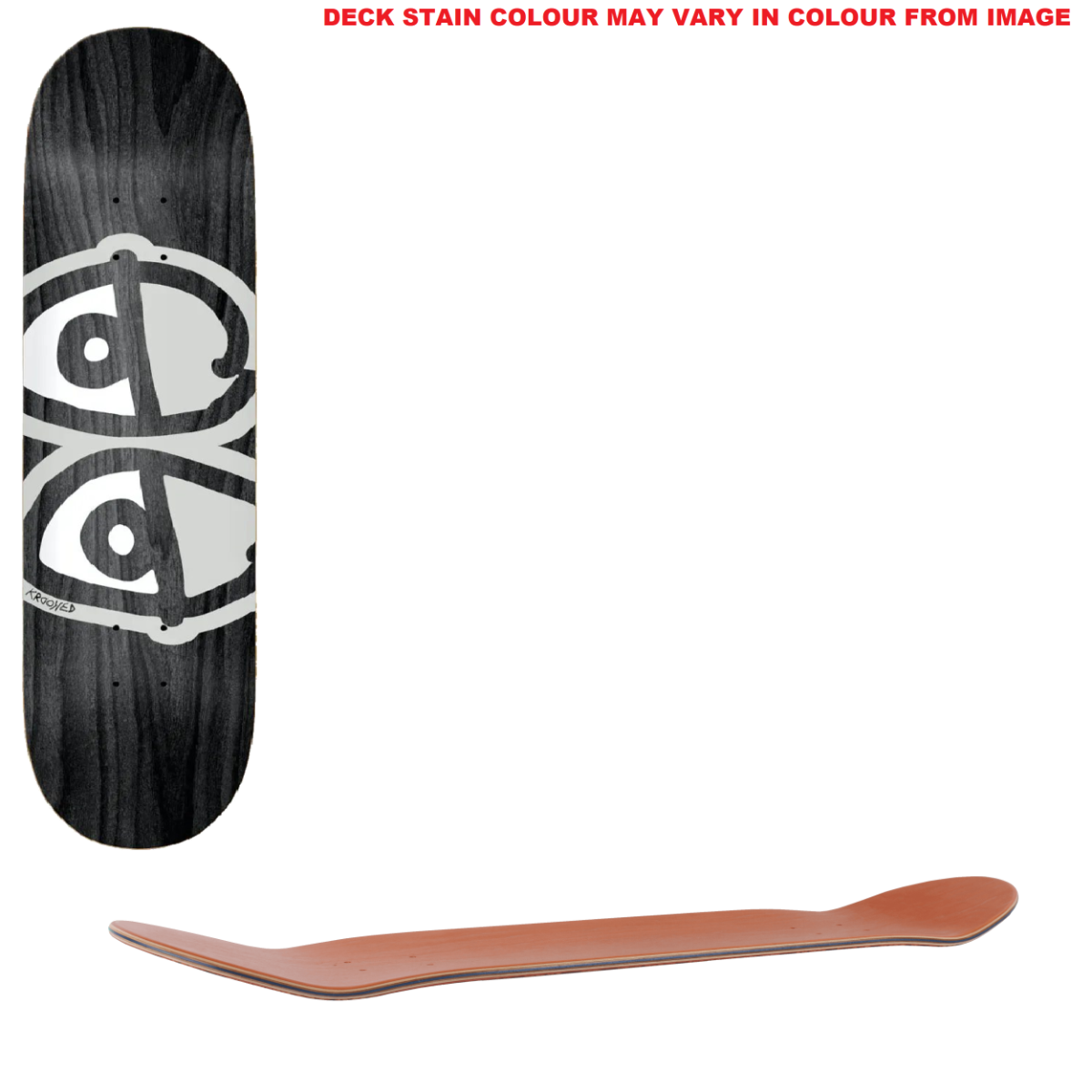 Krooked Team Eyes Skateboard Deck - Assorted Stain 8.75''