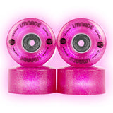 LMNADE Lites LED 85a Quad Roller Skate Wheels - Fuchsia Glitter 62mm