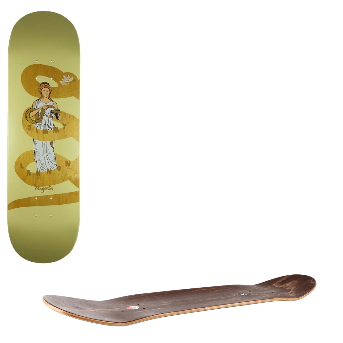 Magenta Sacred Snake Skateboard Deck - Lannon 8"