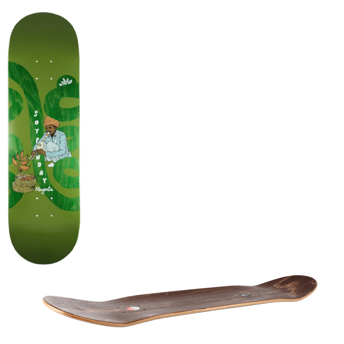 Magenta Sacred Snake Skateboard Deck - Panday 8.125"