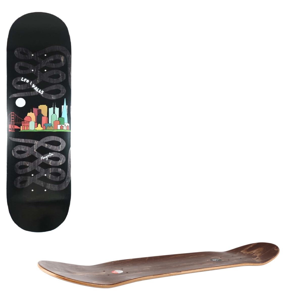 Magenta Sacred Snake Skateboard Deck - Valls 8"