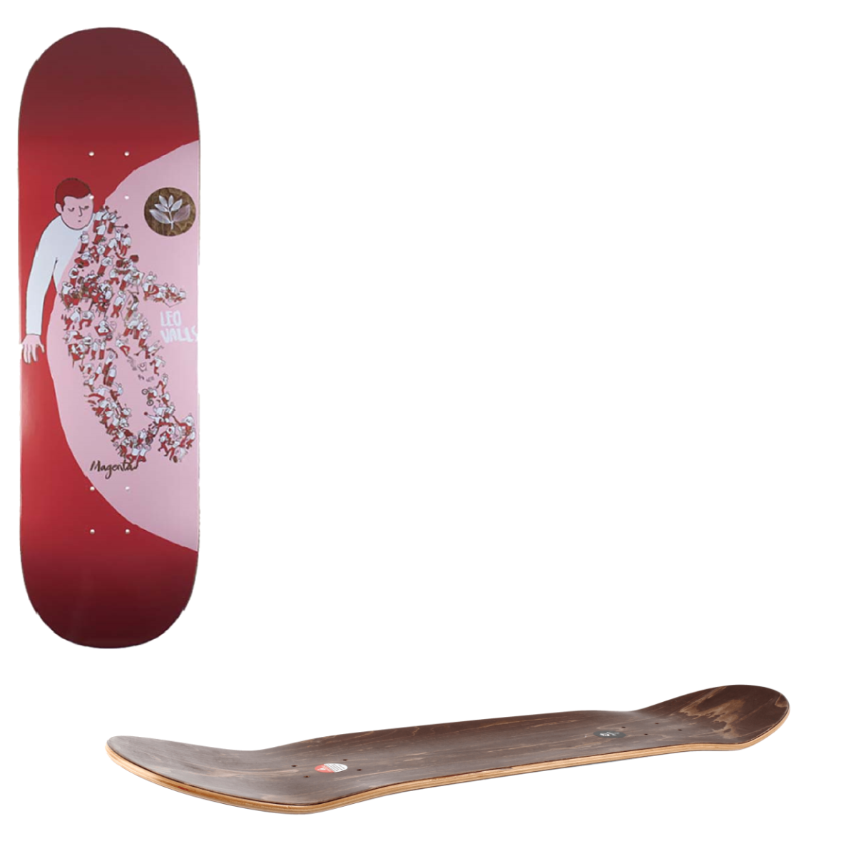 Magenta Extravision Skateboard Deck - Leo Valls 8.25"