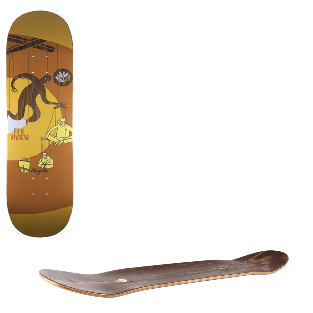 Magenta Extravision Skateboard Deck - Vivien Feil 8"