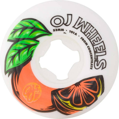 OJ From Concentrate Hardline Skateboard Wheels - White 53mm