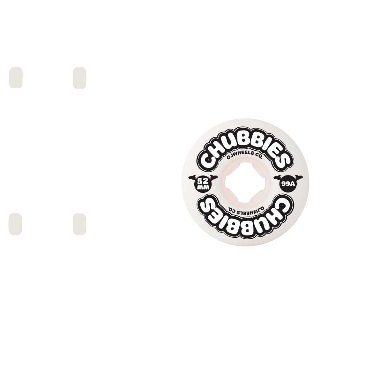 OJ Chubbies Skateboard Wheels - White 52mm