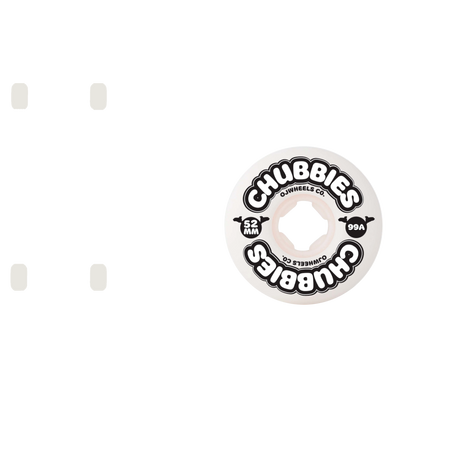 OJ Chubbies Skateboard Wheels - White 52mm