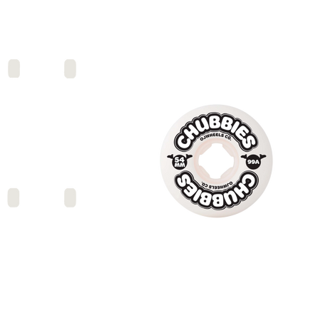 OJ Chubbies Skateboard Wheels - White 54mm