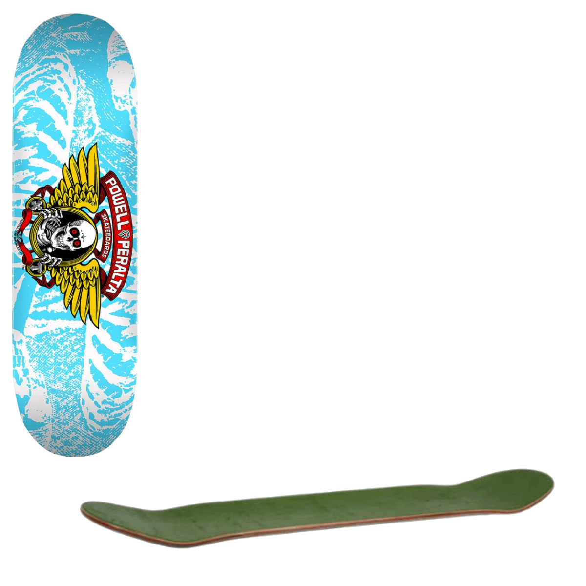 Powell Peralta Winged Ripper Skateboard Deck - Blue/White 8"