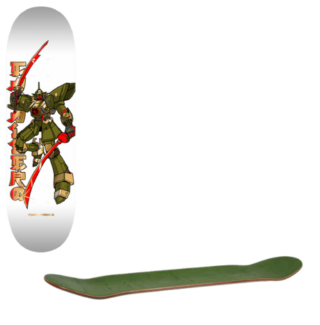 Powell Peralta Caballero Gundam Skateboard Deck - White/Gold Foil 8.25"