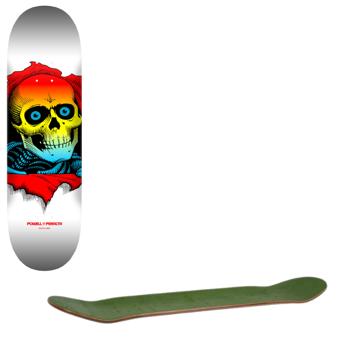 Powell Peralta Ripper Skateboard Deck - Yellow Fade/White 8"