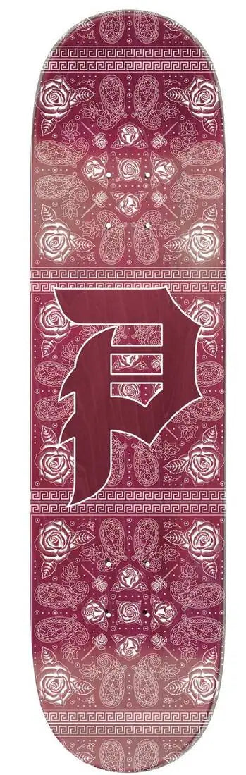 Primitive Dirty P Paisley Skateboard Deck - Burgandy