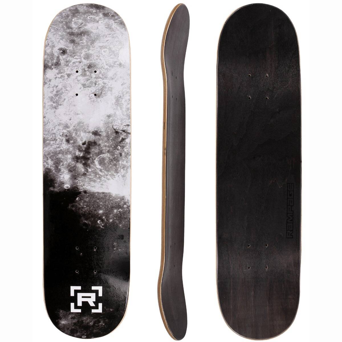 Rampage Lunar Custom Skateboard - Black 7.75"