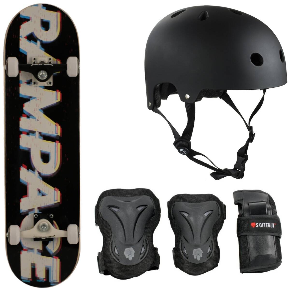 Rampage Glitch Logo Complete Skateboard Bundle
