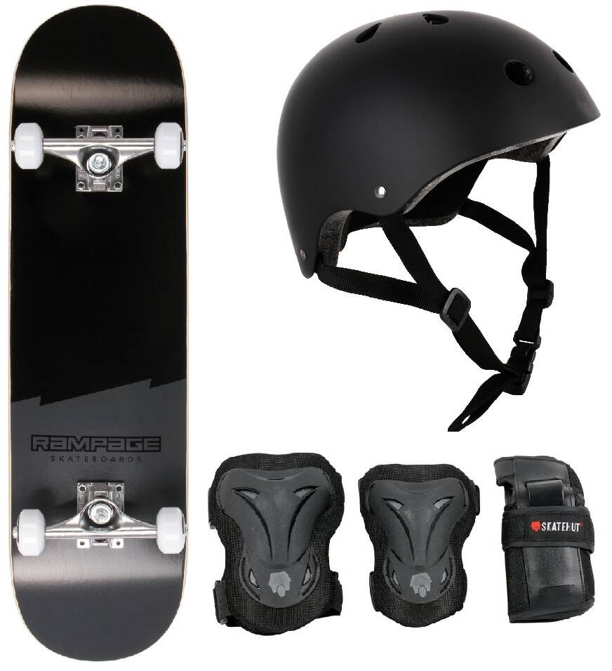 Rampage Plain Third Skateboard Bundle