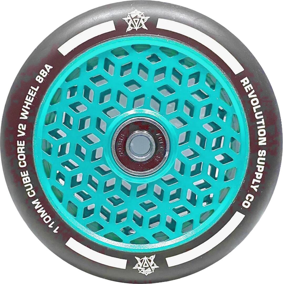 Revolution Supply Co. Cube Core V2 110mm Scooter Wheel - Aqua Blue