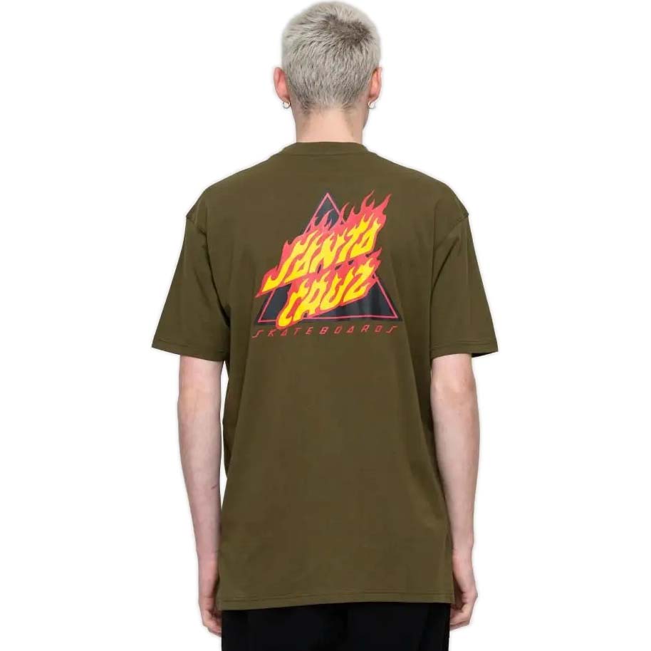 Santa Cruz Flamed Not A Dot T Shirt - Uniform Green