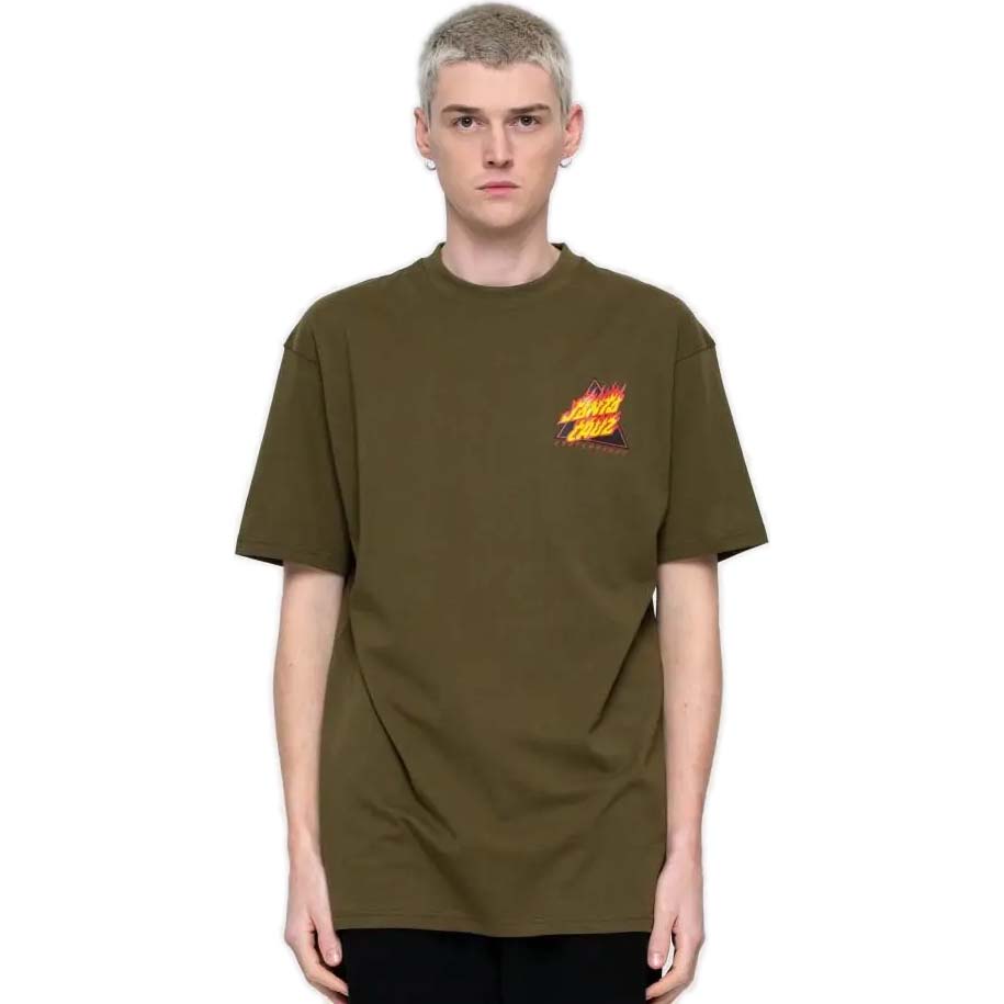 Santa Cruz Flamed Not A Dot T Shirt - Uniform Green