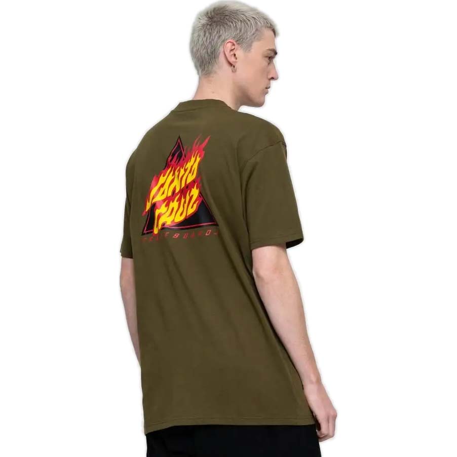 Santa Cruz Flamed Not A Dot T Shirt - Uniform Green