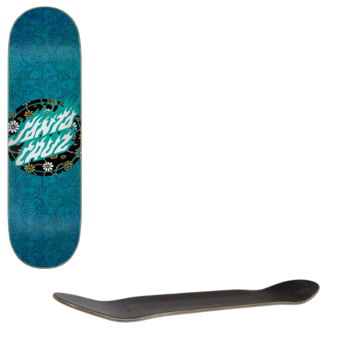 Santa Cruz Floral Flame Dot Skateboard Deck - 8.25"