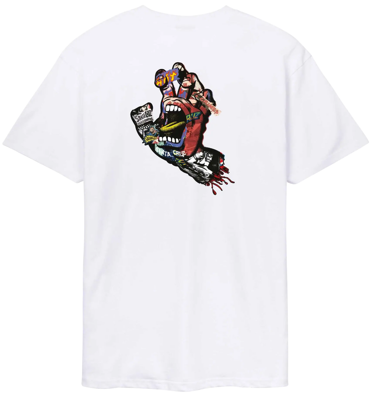 Santa Cruz Collage Hand T-Shirt - White