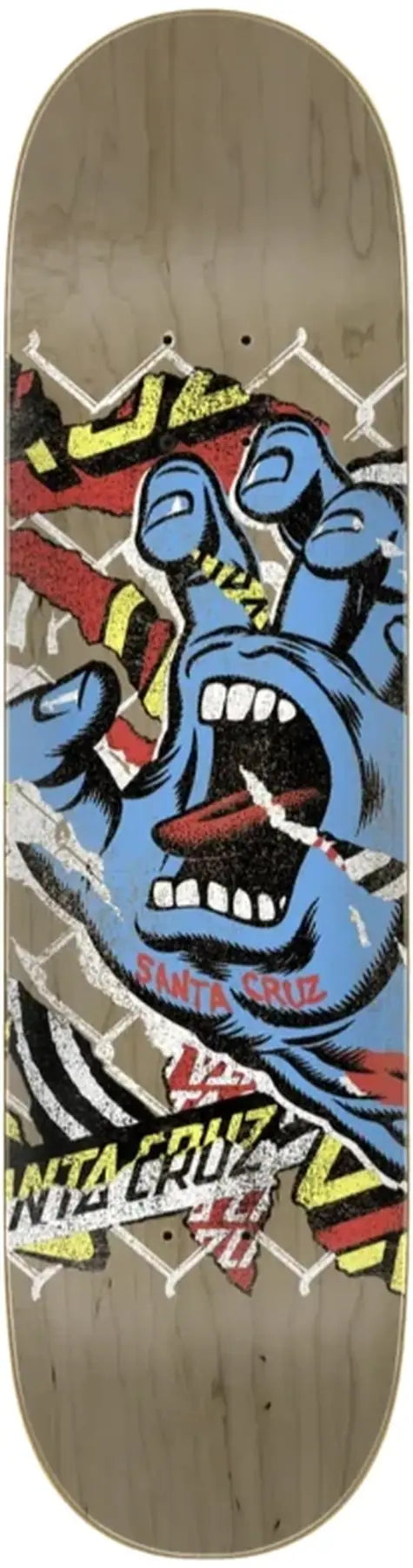 Santa Cruz Damaged Hand Skateboard Deck - Blue