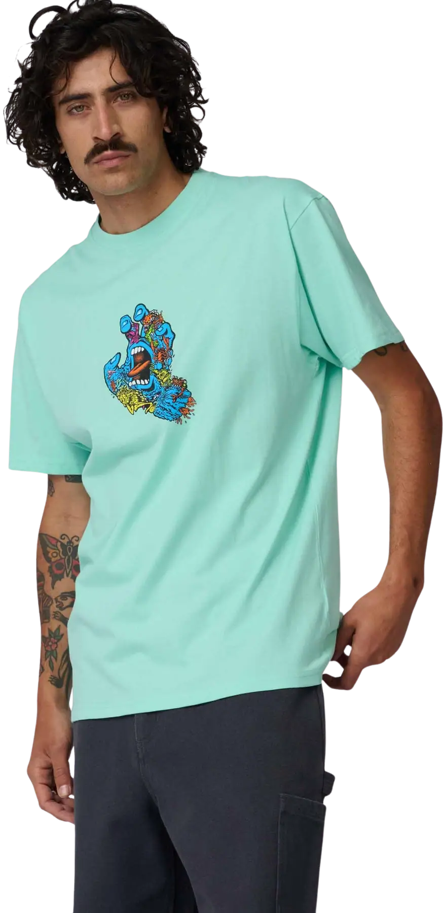 Santa Cruz Roskopp Screaming Five Front T-Shirt - Mint - image 3