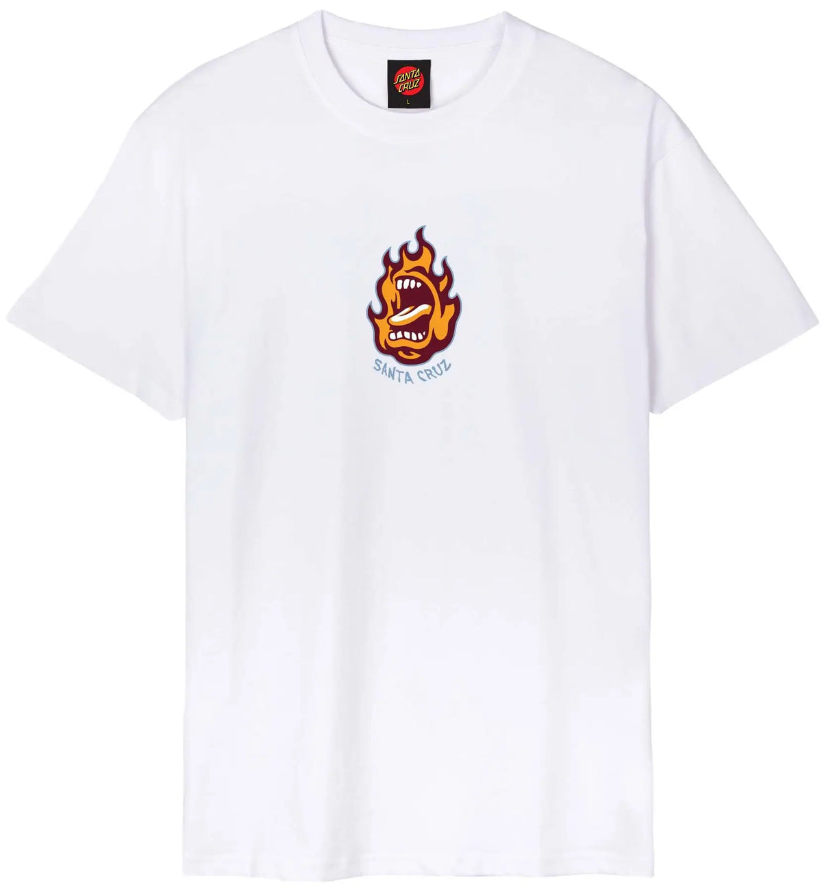 Santa Cruz Screaming Flame Front T-Shirt - White