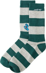 Santa Cruz Screaming Hand Socks - Evergreen/Mini Hand Stripe