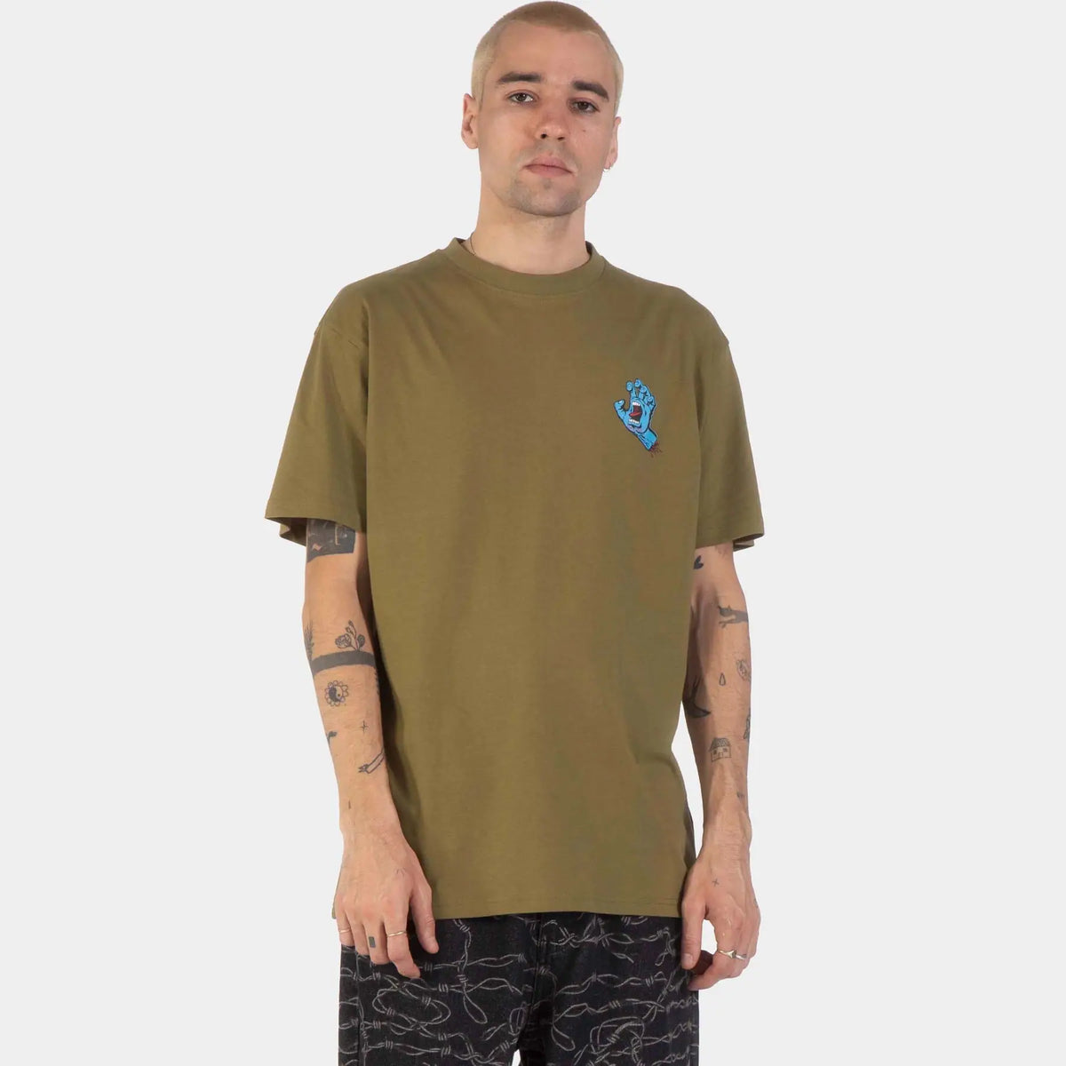 Santa Cruz Screaming Hand T-shirt - Deep Olive - image 3