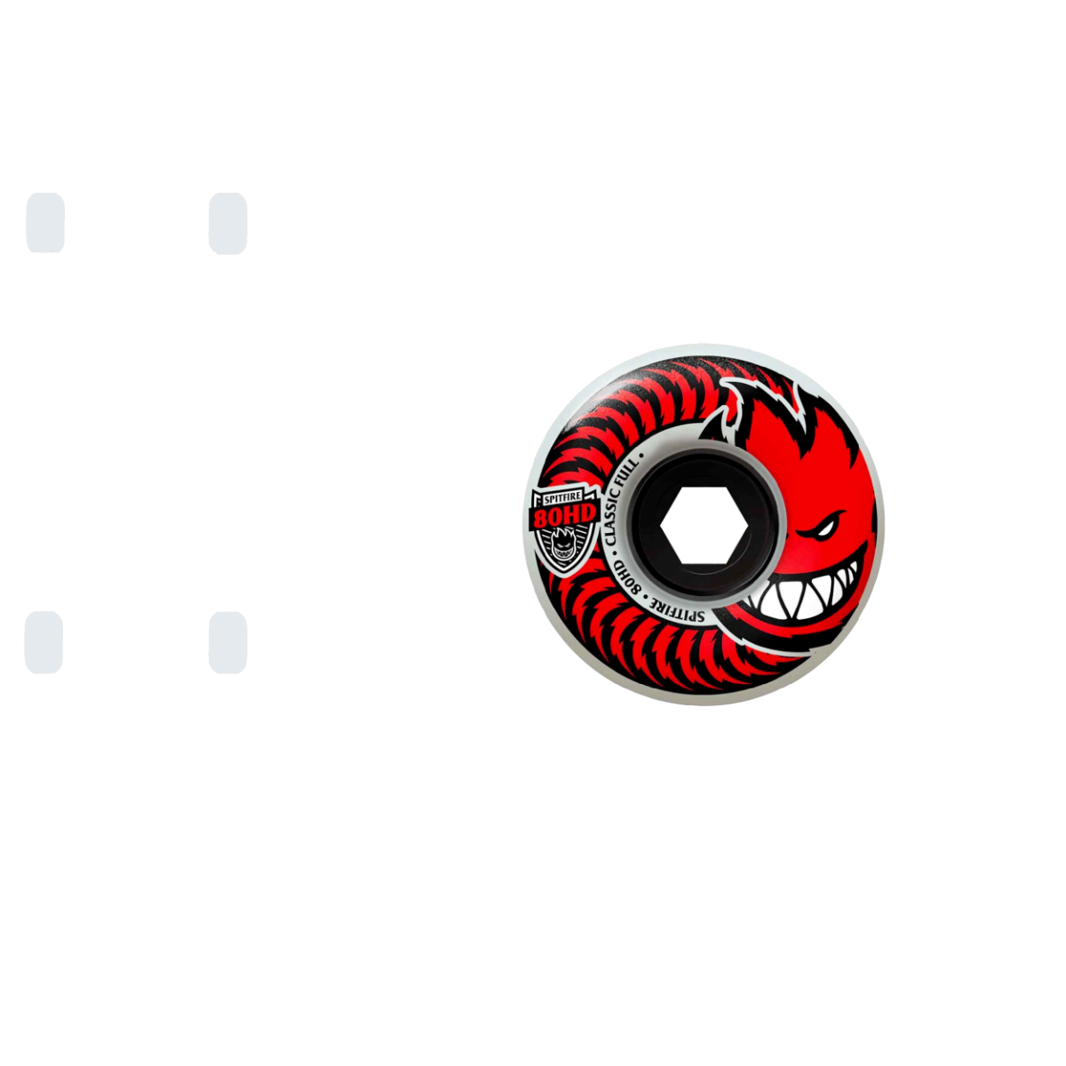 Spitfire Classic Full 80HD Soft Skateboard Wheels - Clear/Red 56mm