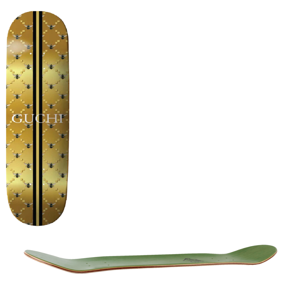 Thank You Gold Guchi Bee Skateboard Deck - Hamaguchi 8.25"