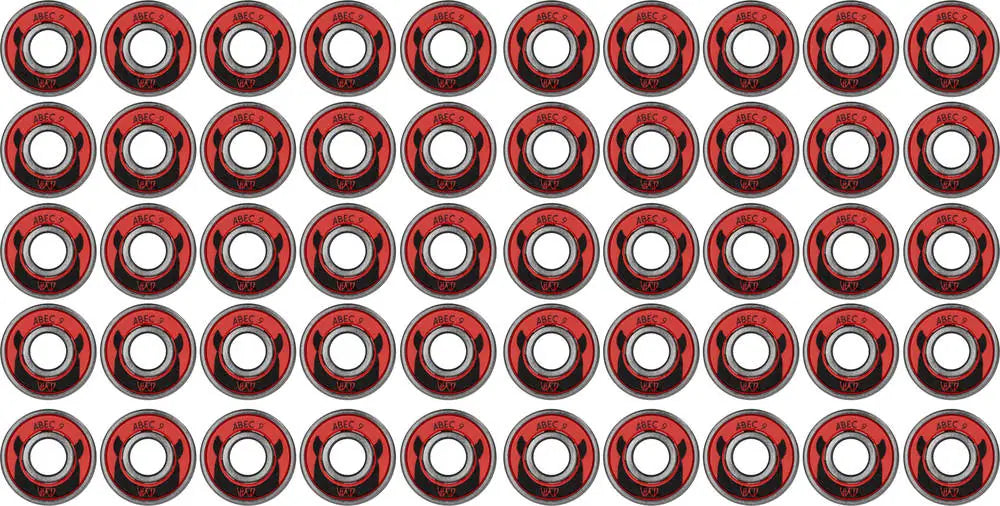 Wicked Bearings Skateboard Bearings ABEC 9 - Red