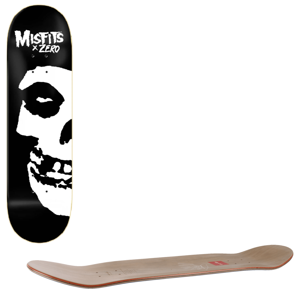 Zero x Misfits Fiend Skull Skateboard Deck - Left 8"