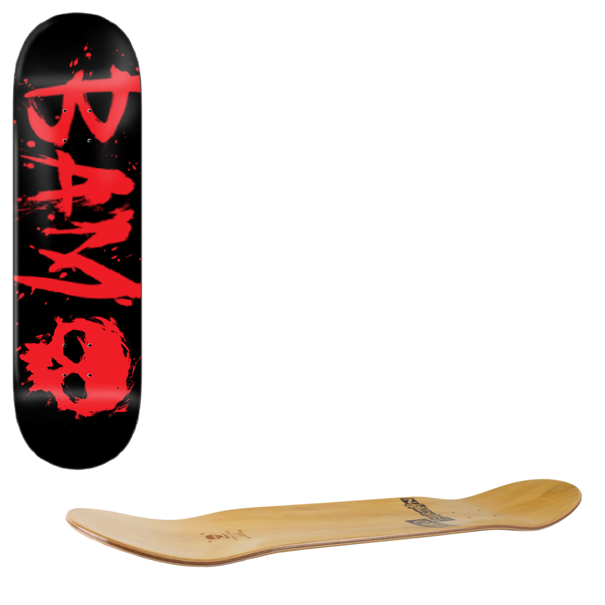 Zero x Bam Blood Skateboard Deck - Black 8.5"