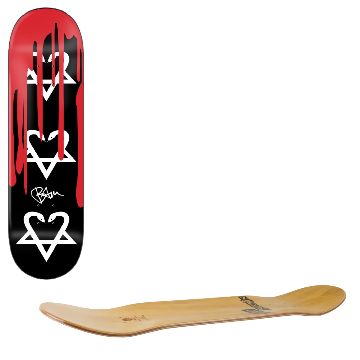 Zero x Bam Snakeagram w/ Blood Skateboard Deck 8.25"